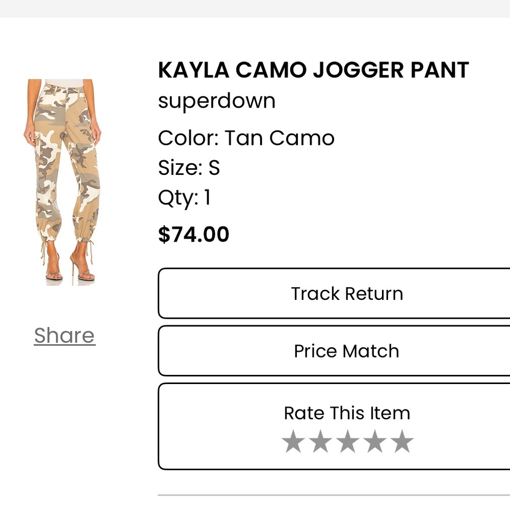Superdown Beige Camo Jogger Pants